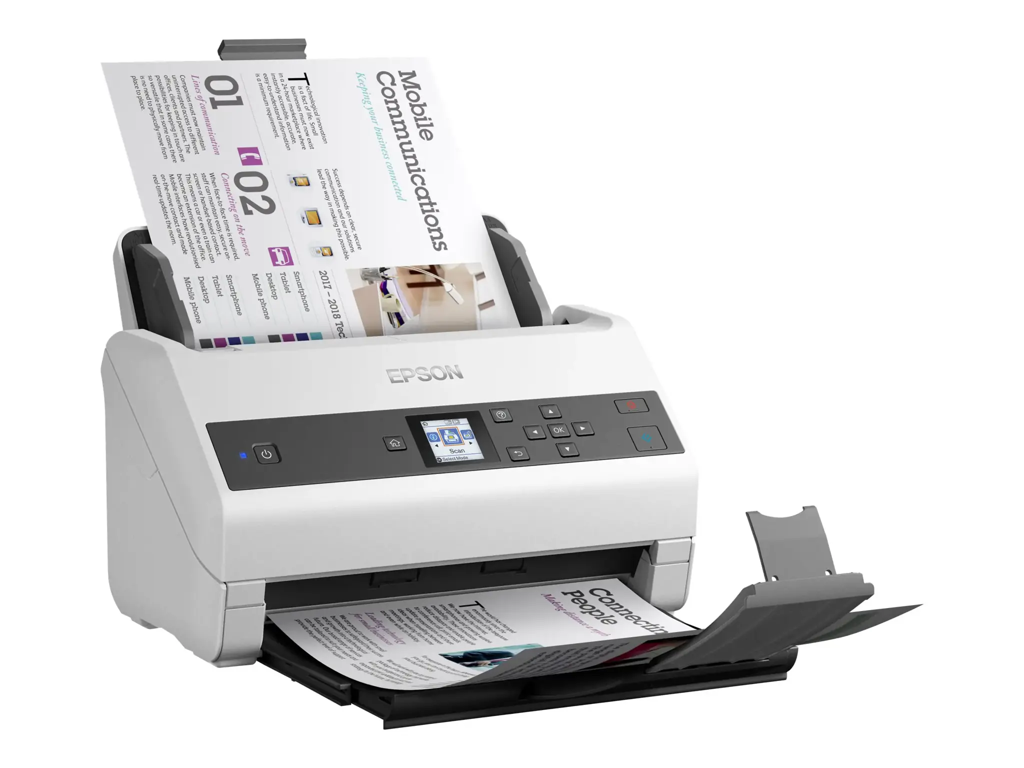 "Epson WorkForce DS-870", 600 x 600 DPI, 30 bitų, 24 bitų, 10 bitų, 8 bitų, 65 ppm