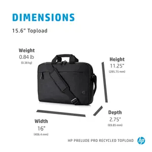 "HP Prelude Pro" 15,6 colių perdirbtas viršutinis dėklas, portfelinė, 39,6 cm (15,6"), 380 g