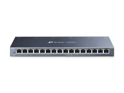 "TP-Link" 16 prievadų Gigabitinio stalinio kompiuterio tinklo komutatorius, nevaldomas, Gigabit Ethernet (10/100/1000), dvipusis duomenų perdavimas