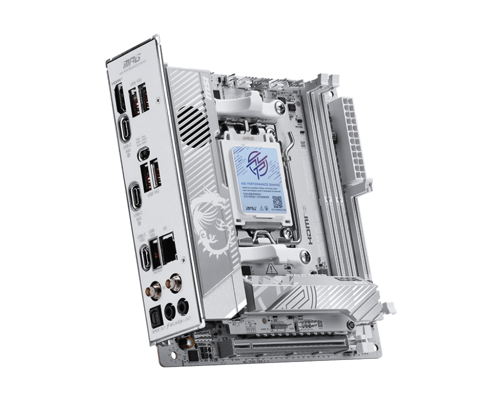 MSI MPG X870I EDGE TI EVO WIFI | Processor family AMD | Processor socket AM5 | DDR5 | Supported hard disk drive interfaces SATA, M.2 | Number of SATA connectors 2
