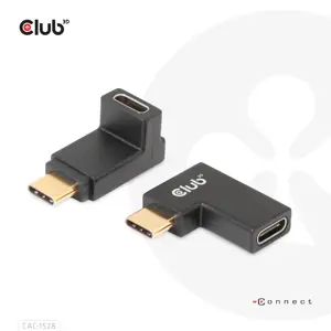 CLUB3D USB Type-C Gen2 Angled Adapter set of 2 up to 4K120Hz M/F, USB C, USB C, USB 3.2 Gen 2 (3.1 Gen 2)