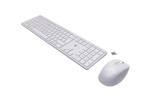 HP 650 belaidis klaviatūros ir pelės komplektas, pilno dydžio (100 %), RF belaidis, membraninis, baltas, pelė pridedama