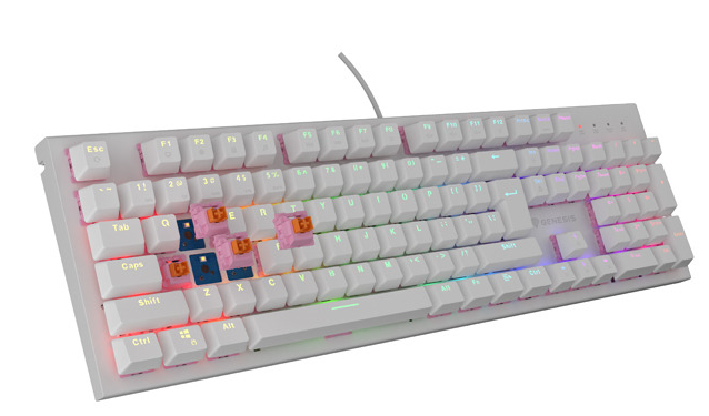 THOR 303 | Mechanical Gaming Keyboard | Wired | US | White | USB Type-A | Outemu Peach Silent