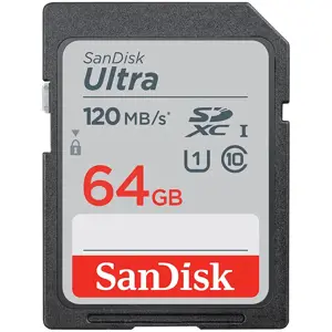 SANDISK Ultra 64GB SDHC atminties kortelė 100MB/s, 10 klasės UHS-I