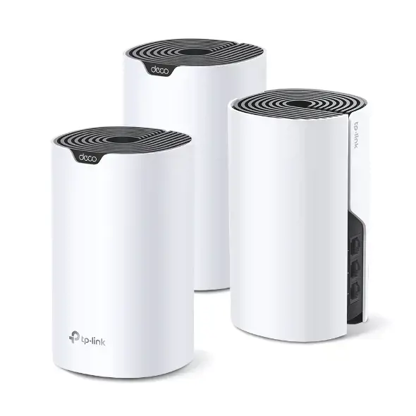 "TP-Link AC1900 Whole Home Mesh Wi-Fi" sistema, 3 vnt., balta, juoda, vidinė, tinklinė sistema, visakryptė, FCC: <30 dBm (2,4 GHz), <30 dBm (5 GHz) CE: <20 dBm (2,4 GHz), <23 dBm (5 GHz), 0-40 °C