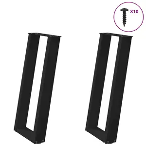 Konsolinio stalo kojelės, U formos, 2 vnt., juodos, 28x(72-73) cm, plienas