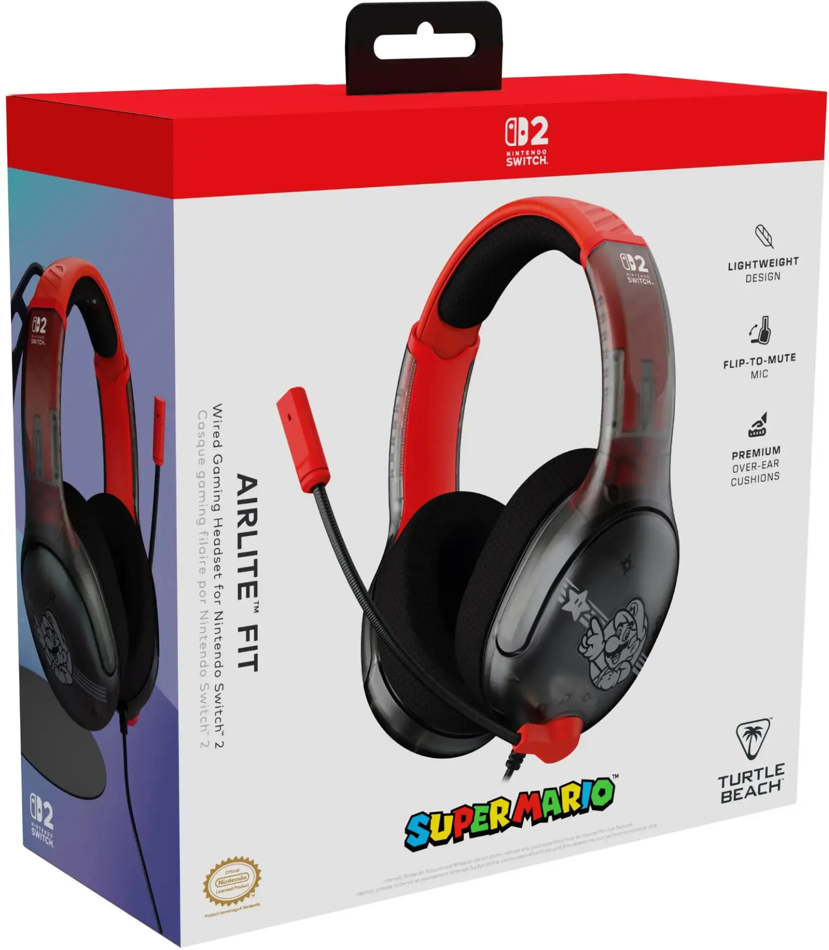 Turtle Beach headset Airlite Fit Nintendo Switch 2, Mario Star