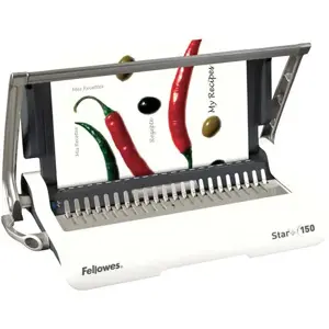 "Fellowes Star+ 150", rankinis, 150 lapų, plastikinis šukinis įrišimas, pilka, balta