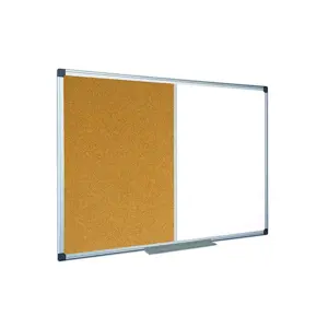 Baltoji magnetinė ir kamštinė lenta BI-OFFICE MAYA Combo 90x60, aliuminio rėmas