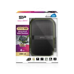 SILICONPOW SP040TBPHDA60S3K Išorinis kietasis diskas Silicon Power Armor A60 2.5 4TB USB 3.0, IPX4, juodas