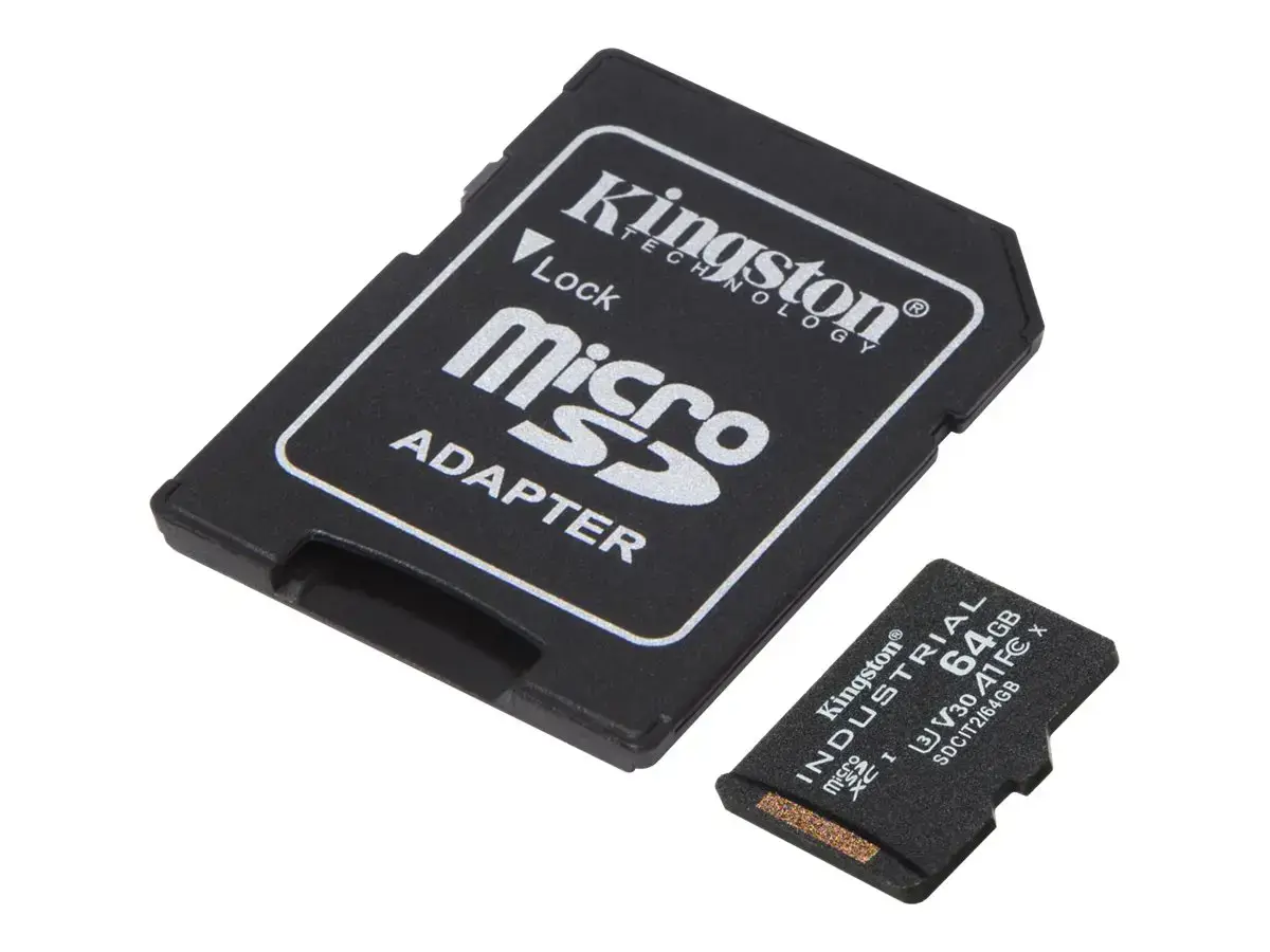Kingston Technology Industrial, 64 GB, MicroSDXC, Class 10, UHS-I, Class 3 (U3), V30