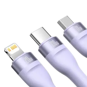 Baseus Flash Series II USB Type C | USB Type A cable - USB Type C | Lightning | micro USB 100 W 1.5 m purple (CASS030205)