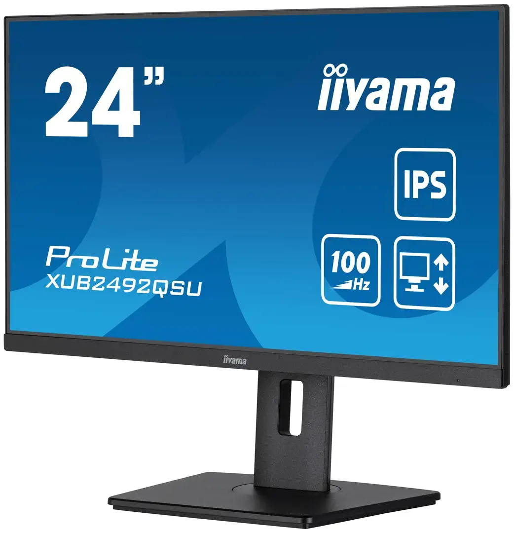 iiyama ProLite XUB2492QSU-B1, 60.5 cm (23.8"), 2560 x 1440 pixels, Wide Quad HD, LED, 1 ms, Black