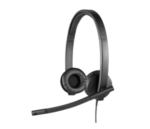 Logitech H570e Mono MS Teams Laidinės ausinės USB-A, Juoda