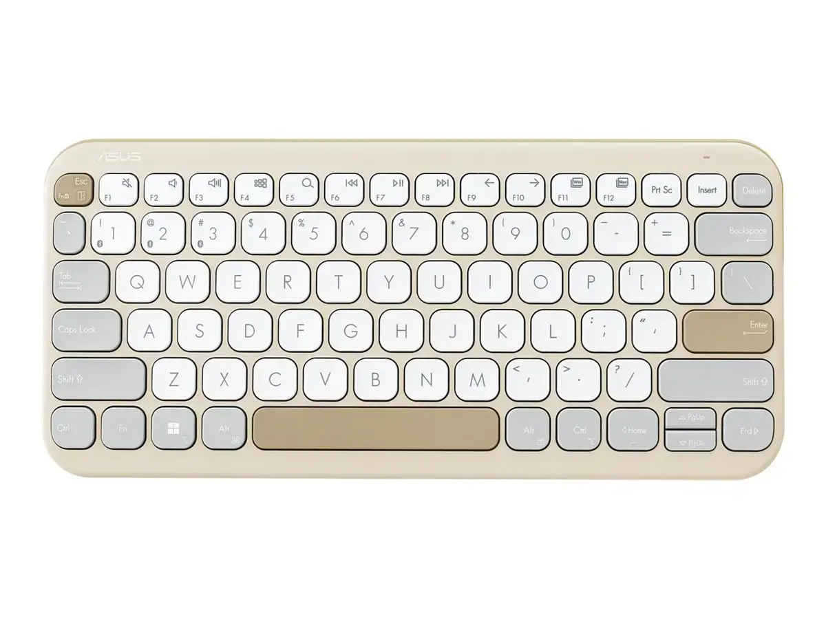 Asus Marshmallow KW100 | Keyboard | Wireless | US International | Oat Milk | Bluetooth