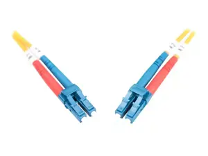 DIGITUS LWL komutacinis kabelis LC/LC 09/125um singelmode Duplex be halogenų su protokolu geltonas 1m