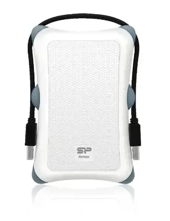 SILICONPOW SP000HSPHDA30S3W "Silicon Power" išorinis 2,5 HDD korpusas A30 SATA, USB 3.0, apsaugotas nuo smūgių, baltos spalvos