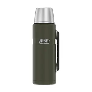 THERMOS 470 ml thermos flask with cup holder - army green