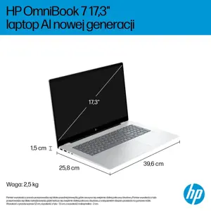 HP OmniBook 7 Next Gen AI 17-dc0219nw Copilot+ PC Intel Core Ultra 5 226V laptop 43.9 cm (17.3") touchscreen Full HD 16 GB LPDDR5x-SDRAM 1 TB SSD Wi-Fi 7 (802.11be) Windows 11 Home Silver