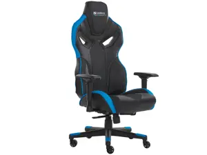 "Sandberg Voodoo" žaidimų kėdė juoda/mėlyna, Kompiuterio žaidimų kėdė, 150 kg, Paminkštinta sėdynė,…