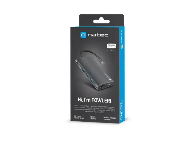 USB-C MULTIPORT ADAPTER 8 IN 1 NATEC FOWLER 2
