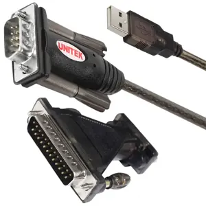 UNITEK Y-105A "Unitek" adapteris iš USB į serijinę sąsają + adapteris DB9F/DB25M, Y-105A