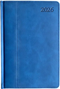 Kalendorius PREMIER PLUS 2026, PU, A5, mėlyna