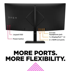 HP OMEN by HP 34c, 86,4 cm (34"), 3440 x 1440 taškų, "Wide Quad HD", LED, 1 ms, juodas