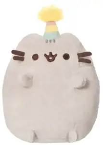 Pusheen - Pliušinis talismanas gimtadienio kepurė, 14 cm