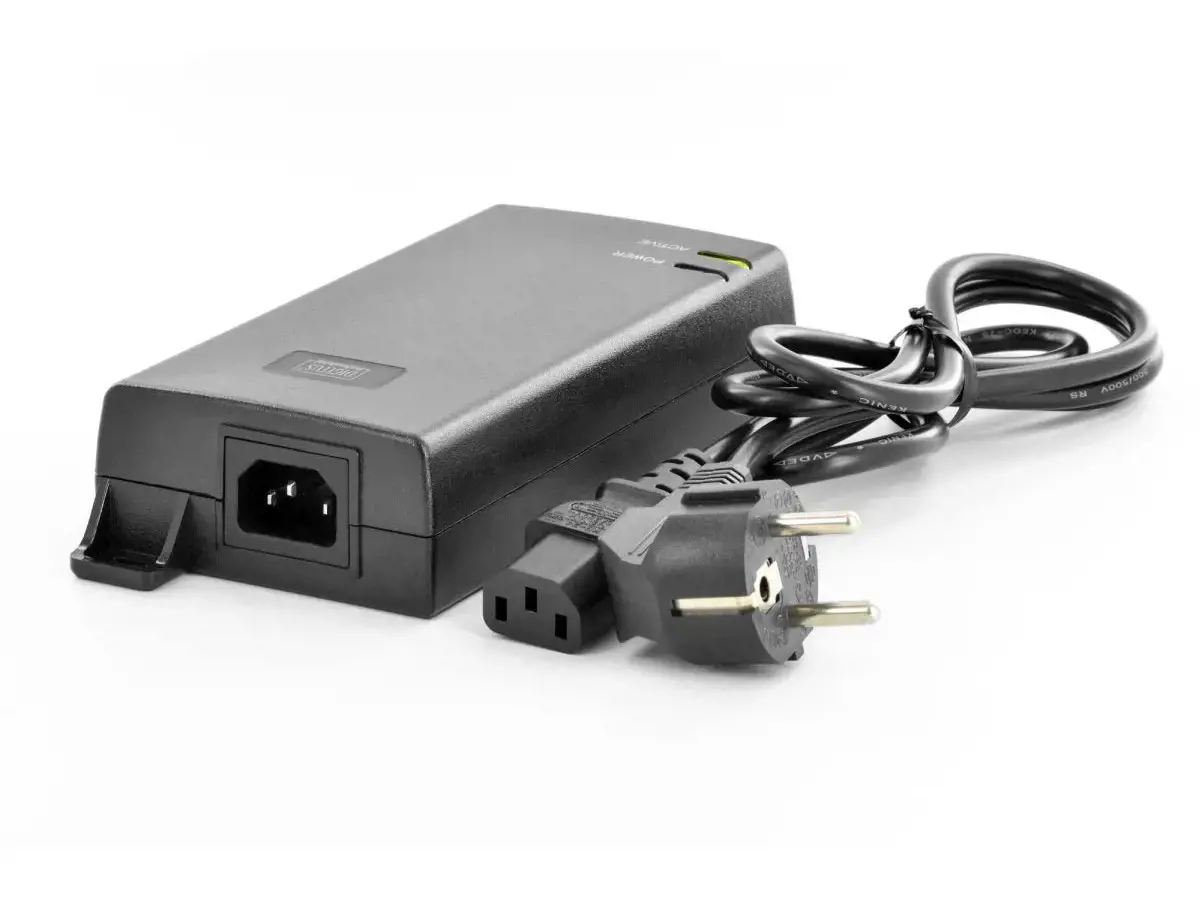 DIGITUS PoE ultra galios valdymo injektorius 48V 60W 10/100/1000 Mbps RJ45 LAN įvestis RJ45 PoE išvestis max 100m