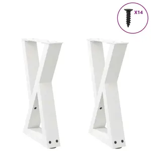 Kavos staliuko kojelės, 2 vnt., baltos, 38x(42-43,3) cm, plienas
