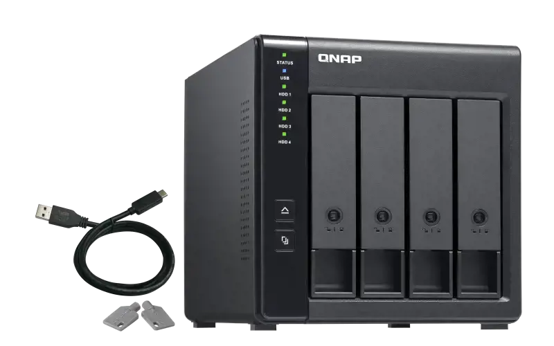 QNAP TR-004, HDD/SSD korpusas, 2,5/3,5", "Serial ATA II", 3 Gb/s, karšto keitimo, juodas