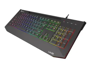 NATEC Genesis žaidimų klaviatūra Lith 400 RGB JAV išdėstymo apšvietimas X-Scissor slim