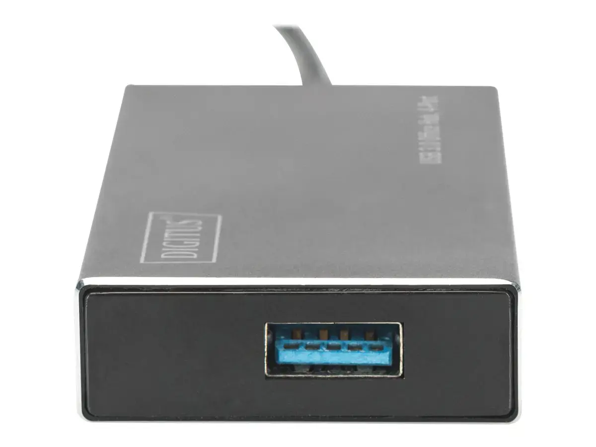 DIGITUS USB 3.0 šakotuvas 4 prievadai su 5V/2A maitinimo šaltiniu Aliuminio korpusas