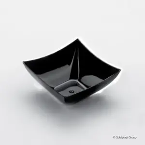 Vienkartiniai furšetiniai indeliai  SQUARE, PS,  juodi, 90 ml, 7 x 7 cm,  H 3,5 cm, 25 vnt.