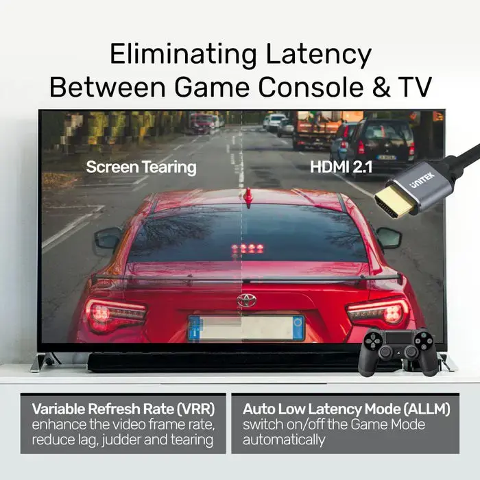UNITEK C140w kabelis HDMI 2.1 8K 4K120Hz UHD 5 m