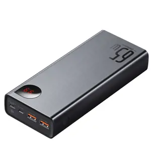 "Baseus Adaman Metal Powerbank" 20000mAh PD QC 3.0 65W 2xUSB + USB-C + micro USB (juodas)