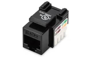 DIGITUS CAT 5e Keystone lizdas neekranuotas RJ45 su LSA, juodos spalvos