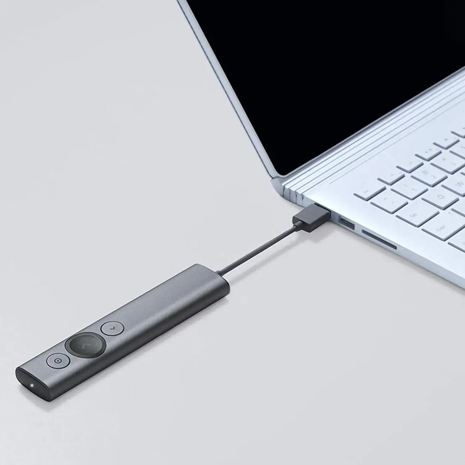 "Logitech Spotlight", "Bluetooth/RF", USB, 30 m, pilka