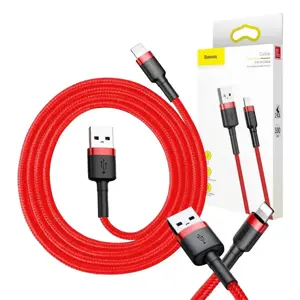 Baseus CALKLF-C09 Lightning (MD818) įkrovimo laidas 1.5A | 200 cm raudona