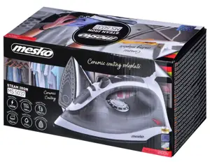 Mesko MS 5037. Garinis lygintuvas, 2800 W, vandens bakelio talpa 170 ml, nepertraukiamas garų srautas 35 g/min, pilkos spalvos