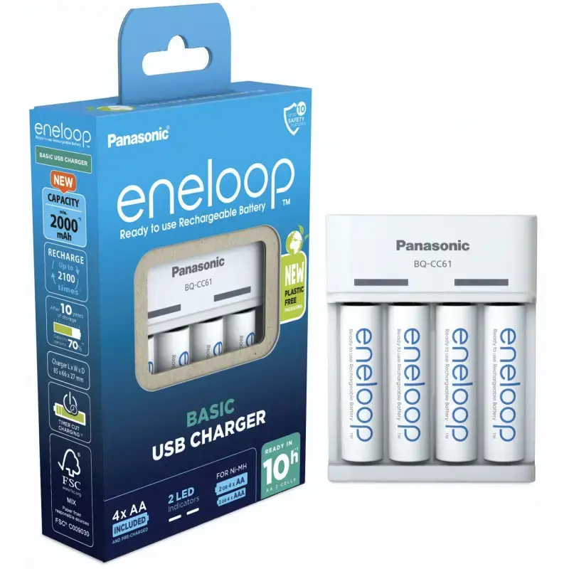 Kroviklis Panasonic ENELOOP K-KJ61MCD40USB Powerbank , 2.25 val; +(4xAA)