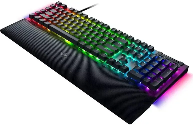 "Razer BlackWidow V4" mechaninė žaidimų klaviatūra, žalias jungiklis, JAV išdėstymas, laidinė, juoda