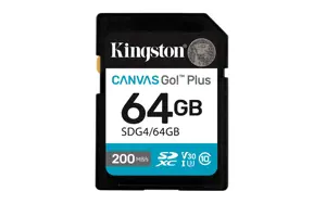 KINGSTON 64GB UHS-I SD Memory Card (Class 10, U3, V30)