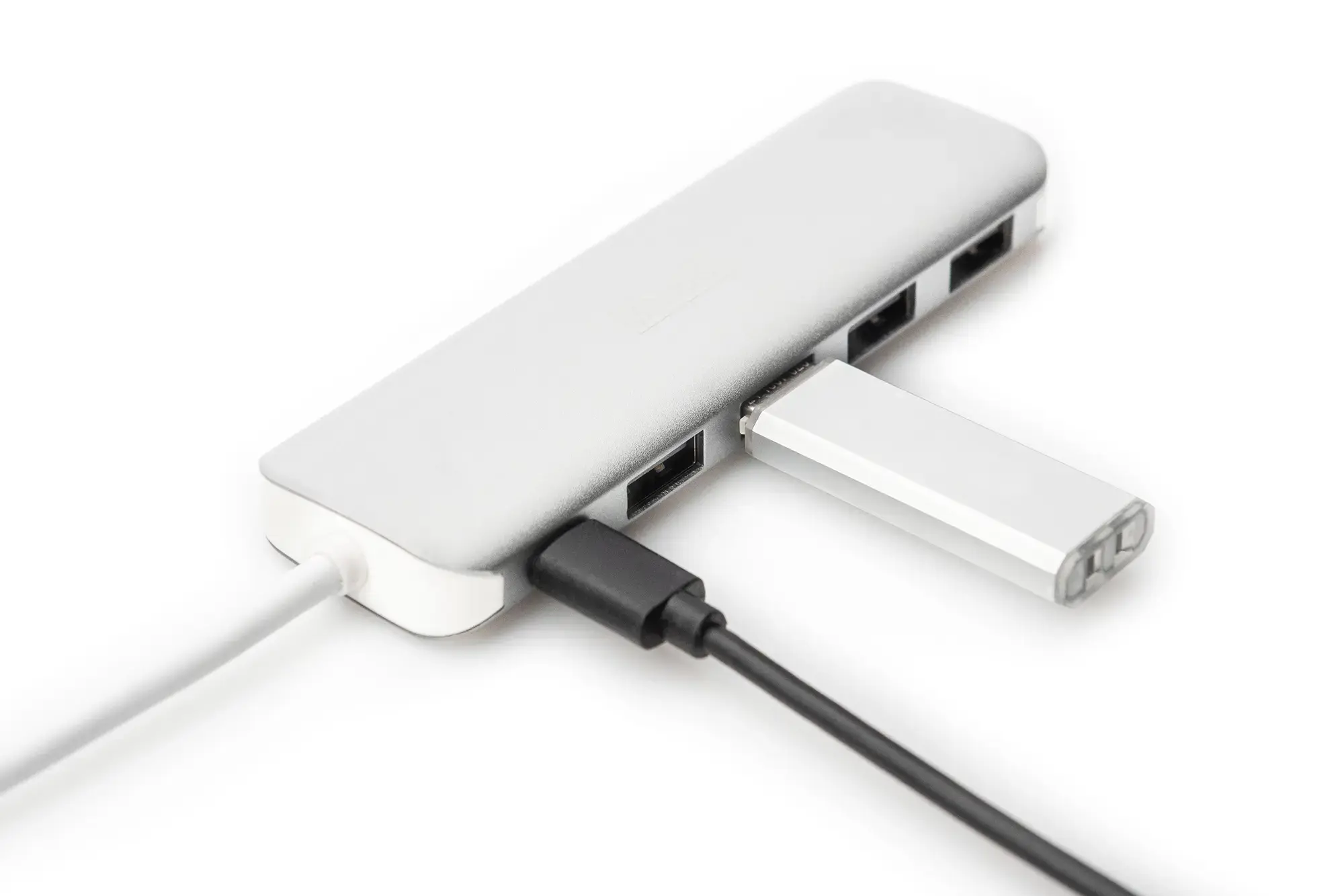 DIGITUS DA-70242-1 DIGITUS HUB 4 prievadų USB 3.0 SuperSpeed su C tipo Power Delivery aliuminiu