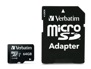 "Verbatim Pro", 64 GB, "MicroSDXC", 10 klasės, UHS, 90 MB/s, 45 MB/s