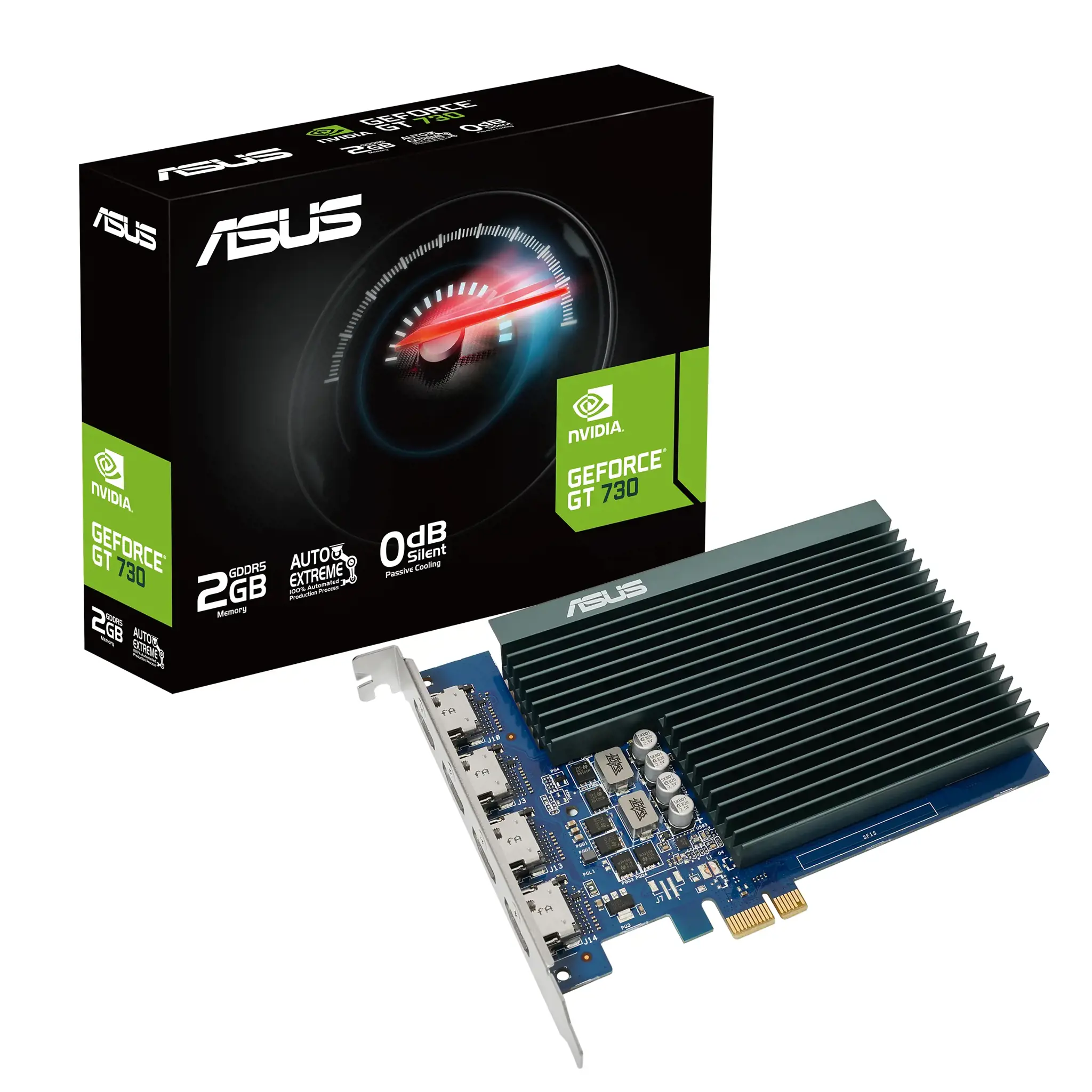Vaizdo plokštė ASUS GeForce GT 730 2 GB, GDDR5, 64 bitai, 90YV0H20-M0NA00