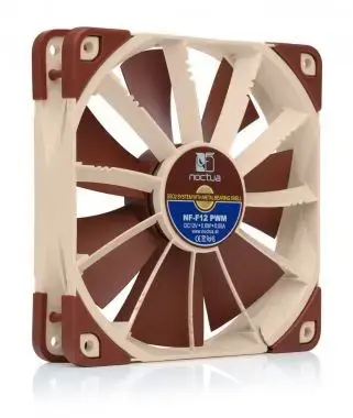 Noctua NOC-NF-F12-PWM kompiuterio aušinimo sistema Kompiuterio korpuso ventiliatorius 12 cm smėlio spalvos, rudas 1 vnt.