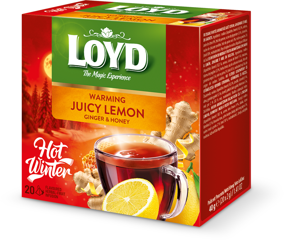 Žolelių ir vaisių arbata LOYD, citrinų imbiero ir medaus skonio, 20 x 2g