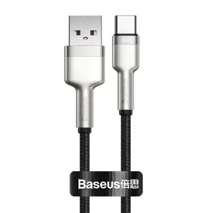 USB ir USB-C "Baseus Cafule" kabelis, 66 W, 0,25 m (juodas)